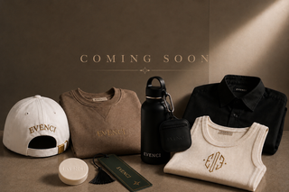 EVENCI signature merchandise collection featuring apparel, accessories, bookmarks, and branded lifestyle essentials.