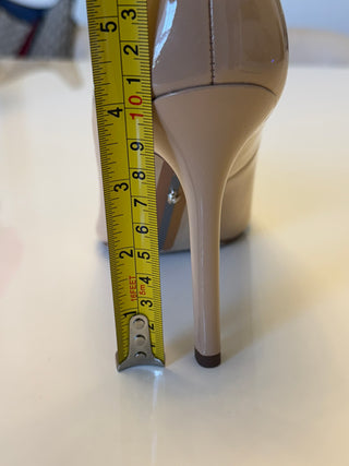 Hazel Nude Patent Pointed Toe Pumps | Size 10