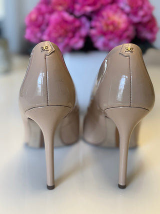 Hazel Nude Patent Pointed Toe Pumps | Size 10