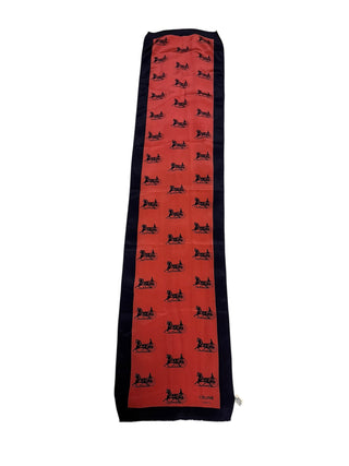 Vintage Paris Silk Scarf Pre-LVMH Caleche Horse Carriage Red Navy