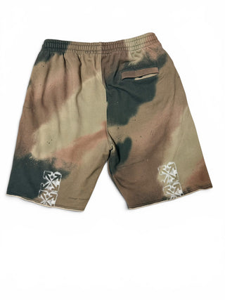 Spray Camouflage Sweat Shorts | Khaki Multi | Large