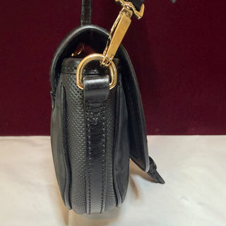 Black Shadow Check Saddle Crossbody Bag