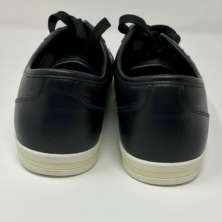 Logo Plaque Leather Low-Top Sneakers Black | US 9