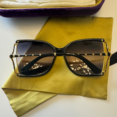 GG0592S Oversized Square Gradient Sunglasses Black/Gold 60-18-130