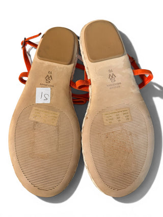 Felicity Coral Wrap-Tie Espadrille Flat Sandals | US 10