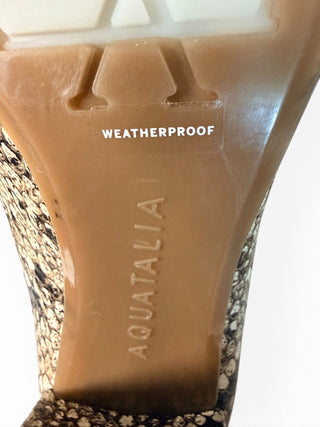 Pasha Weatherproof Snake Print Block Heel Pumps | US 8