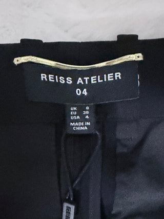 Marcella Atelier Embellished Wide-Leg Trousers Black Pearl Trim | US 4