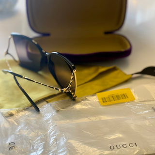 GG0592S Oversized Square Gradient Sunglasses Black/Gold 60-18-130