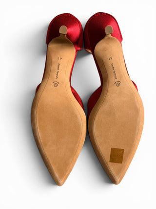 Leandra Satin Kitten Heel Pumps Burnt Red | EU 41