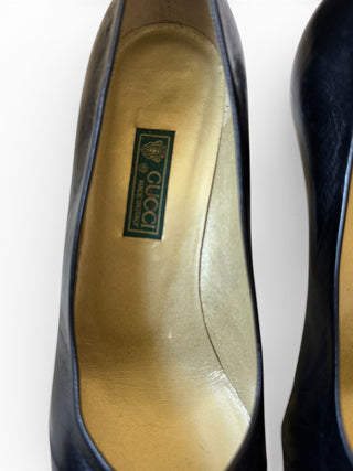 Vintage Italian Textured Leather Pumps 38.5