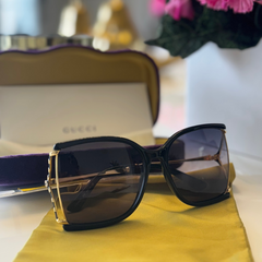 GG0592S Oversized Square Gradient Sunglasses Black/Gold 60-18-130