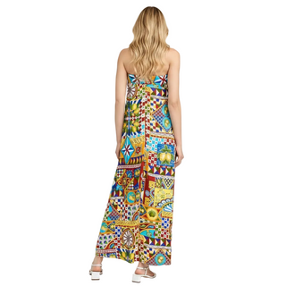 Seven Wonders Saphira Maxi Dress Phaedra Citrus Tile Print Strapless Maxi | Small