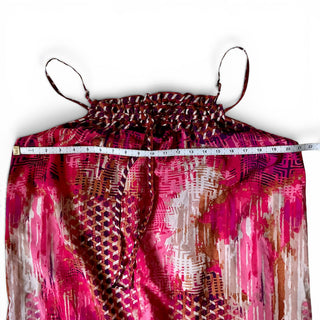 Pink Multi Print Smocked Maxi Dress Size Medium