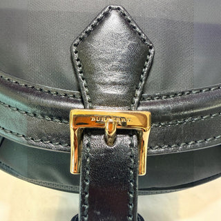 Black Shadow Check Saddle Crossbody Bag