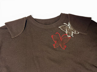 1980s Butterfly Intarsia Pure Cashmere Sweater - Boutique Givenchy | Made in Scotland
