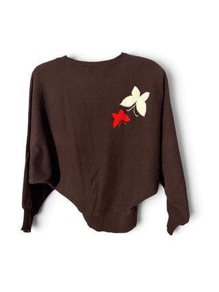 1980s Butterfly Intarsia Pure Cashmere Sweater - Boutique Givenchy | Made in Scotland