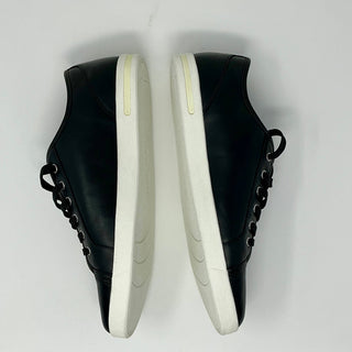 Logo Plaque Leather Low-Top Sneakers Black | US 9