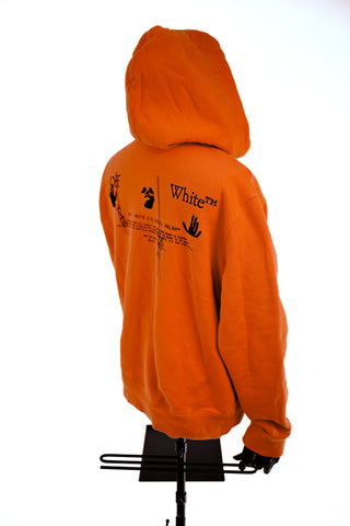 Pattern Arrow Logo Orange Hoodie | Large