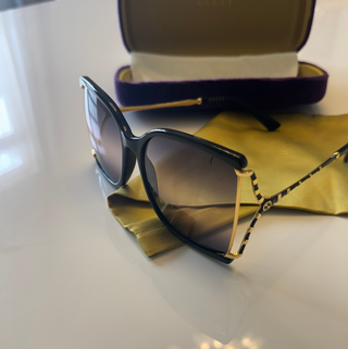 GG0592S Oversized Square Gradient Sunglasses Black/Gold 60-18-130
