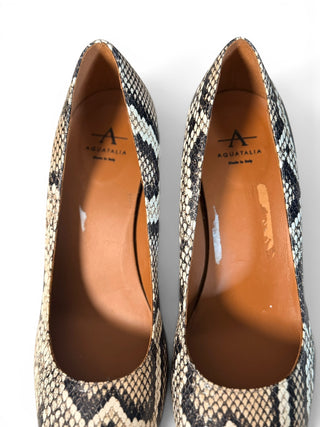 Pasha Weatherproof Snake Print Block Heel Pumps | US 8