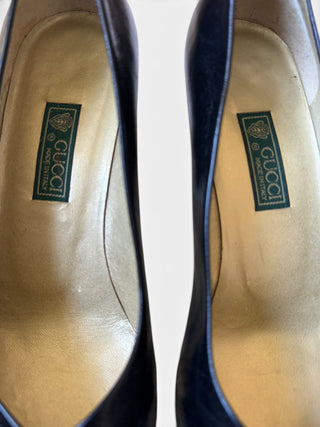 Vintage Italian Textured Leather Pumps 38.5