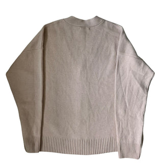 Merino Wool Cashmere Elbow Patch Cardigan Rose Poudre | XXL
