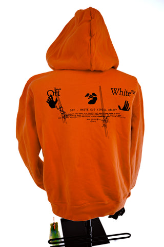 Pattern Arrow Logo Orange Hoodie | Large