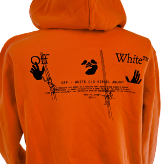 Pattern Arrow Logo Orange Hoodie | Large