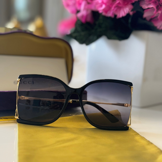 GG0592S Oversized Square Gradient Sunglasses Black/Gold 60-18-130