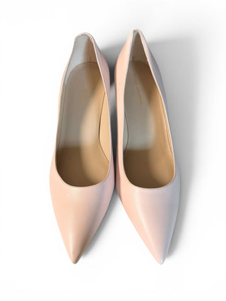 Blush Leather Pointed Toe Pumps | Size 12B