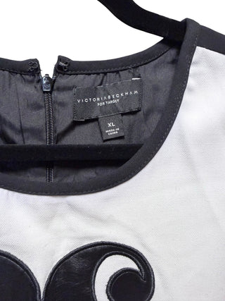 RARE Archival Victoria Beckham for Target Black & White Tulip Applique Mod Dress | XL