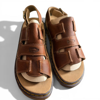 Vintage Brown Leather Fisherman Sandals Men’s | US 13