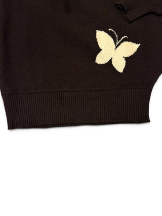 1980s Butterfly Intarsia Pure Cashmere Sweater - Boutique Givenchy | Made in Scotland
