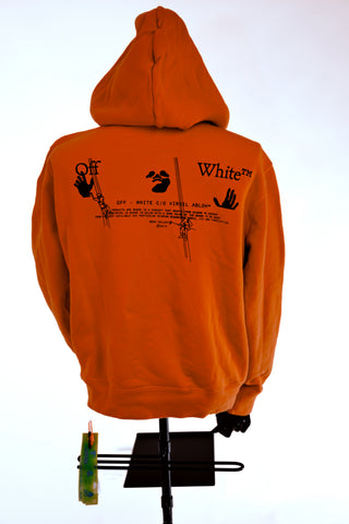 Pattern Arrow Logo Orange Hoodie | Large