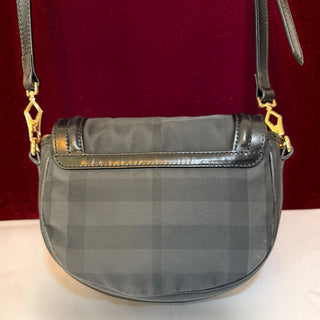 Black Shadow Check Saddle Crossbody Bag