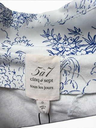 Garden Toile Katie Dress | White/Blue | Size 0
