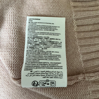 Merino Wool Cashmere Elbow Patch Cardigan Rose Poudre | XXL