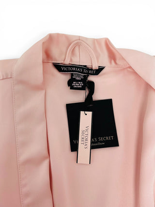 Shanghai 2017 Fashion Show Embroidered Satin Kimono Robe Blush Pink | M/L
