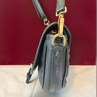 Black Shadow Check Saddle Crossbody Bag