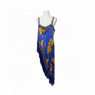 Mermaid Bananas Fringed Tunic Top Blue Multi Size Large