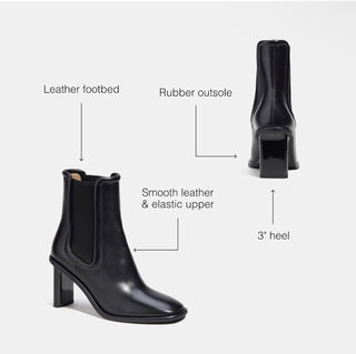 Geneva Leather Bootie Black | 9.5B