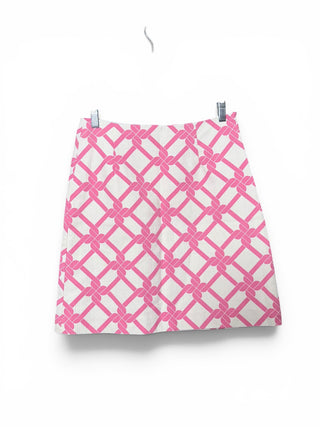 Rope Print Textured A-Line Mini Skirt Pink White | US 8