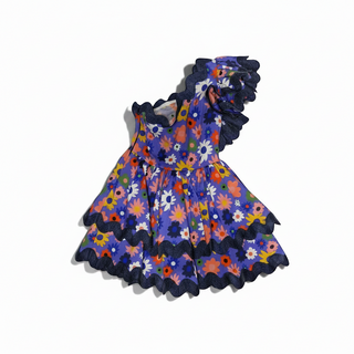 One-Shoulder Ric Rac Floral Dress
Purple Multi | Estimated Small