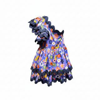 One-Shoulder Ric Rac Floral Dress
Purple Multi | Estimated Small
